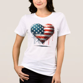 Resilient Heart: Amerikaanse geest in de kunst Tri-Blend Shirt