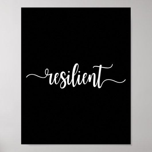 Resilient Mental Strength Self-esteem Motivation R Poster (Voorkant)