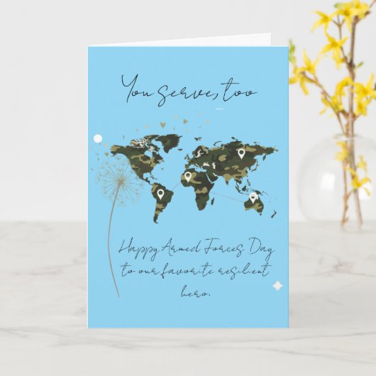 Resilient Military Child Armed Forces Day Kaart (Gele Bloem)