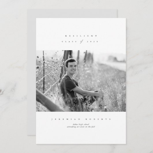 Resiliënte klasse van 2020 Serif Afstuderen Kaart (Voorkant / Achterkant)