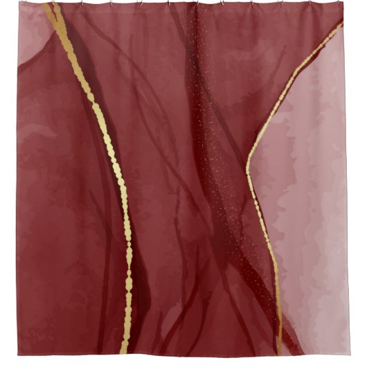 Resin art, dark red marsala abstract background. E Douchegordijn (Voorkant)