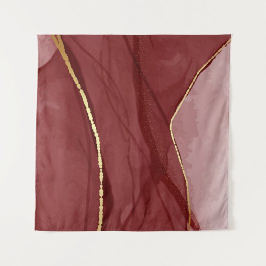 Resin art, dark red marsala abstract background. E Wandkleed (Voorkant)