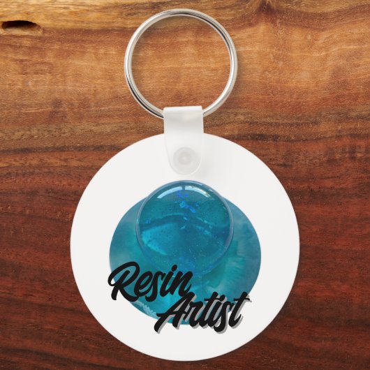 Resin Artist Blue Sphere Sleutelhanger (Voorkant)