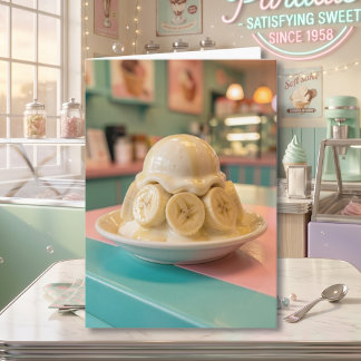 Resin Banana Sundae Granddaughter's Birthday   Kaart