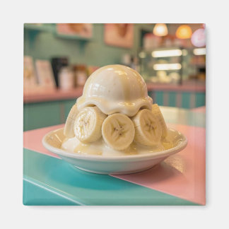 Resin Banana Sundae | Retro Ice Cream Shop Magneet