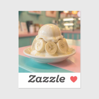 Resin Banana Sundae | Retro Ice Cream Shop Sticker