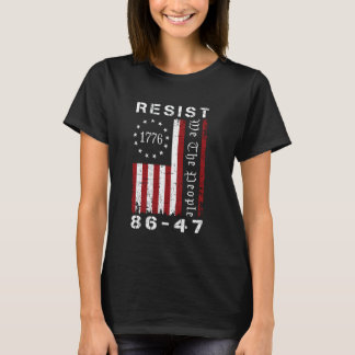 Resist 8647 86 47 Protest We The People Flag Save  T-shirt