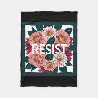 Resist - Anti Trump Floral Political Protest  Fleece Deken
