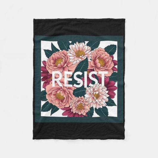 Resist - Anti Trump Floral Political Protest  Fleece Deken (Voorkant)