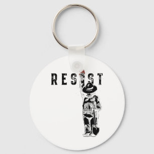  Resist Beer Graphic Distressed Retro Style Sleutelhanger