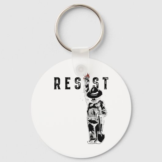 Resist Beer Graphic Distressed Retro Style Sleutelhanger (Voorkant)