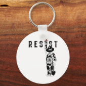 Resist Beer Graphic Distressed Retro Style Sleutelhanger (Voorkant)