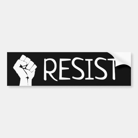 RESIST Black and White Anti-Trump Bumpersticker (Voorkant)