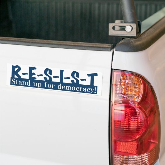 RESIST - blauw Bumpersticker (Op Truck)