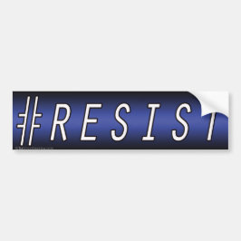 Resist # - Blauwe Bumpersticker