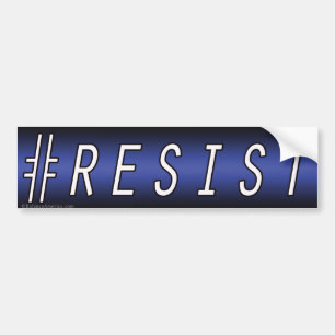 Resist # - Blauwe Bumpersticker