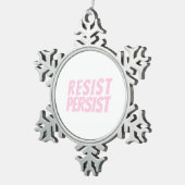 Resist Blijf lichtroze, schattig Tin Sneeuwvlok Ornament (Rechts)