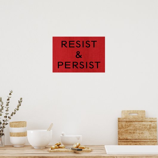 Resist & blijf op het Poster van de Foto van Red L (Keuken)