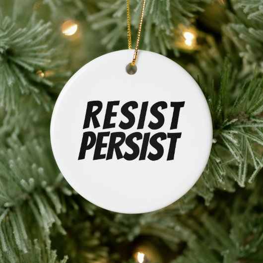"Resist Blijft" zwart-wit keramisch sieraad Keramisch Ornament (Boom)