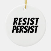"Resist Blijft" zwart-wit keramisch sieraad Keramisch Ornament (Voorkant)