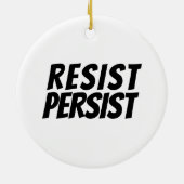 "Resist Blijft" zwart-wit keramisch sieraad Keramisch Ornament (Achterkant)