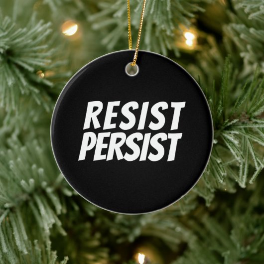 "Resist Blijft" zwart-wit keramisch sieraad Keramisch Ornament (Boom)
