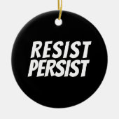 "Resist Blijft" zwart-wit keramisch sieraad Keramisch Ornament (Voorkant)