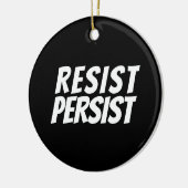 "Resist Blijft" zwart-wit keramisch sieraad Keramisch Ornament (Links)