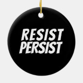 "Resist Blijft" zwart-wit keramisch sieraad Keramisch Ornament (Achterkant)
