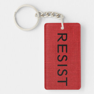 Resist Blijvende gedurfde zwarte tekst op Rode Lin Sleutelhanger