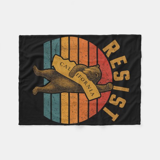 Resist California Bear  Fleece Deken (Voorkant (Horizontaal))