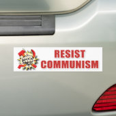 RESIST COMMUNISM Smashed Hammer and Sickle Pro USA Bumpersticker (Op auto)