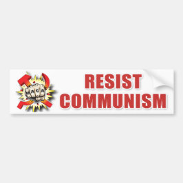 RESIST COMMUNISM Smashed Hammer and Sickle Pro USA Bumpersticker