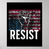 Resist Distressed Upside Down American Flag Usa Poster (Voorkant)