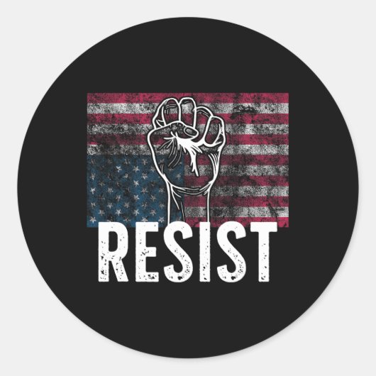 Resist Distressed Upside Down American Flag Usa  Ronde Sticker (Voorkant)