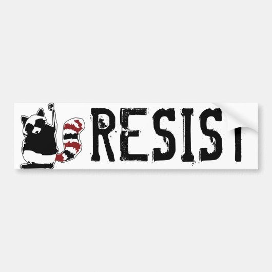 Resist Donald Trump Raccoon "Resist Fist" Bumper Bumpersticker (Voorkant)