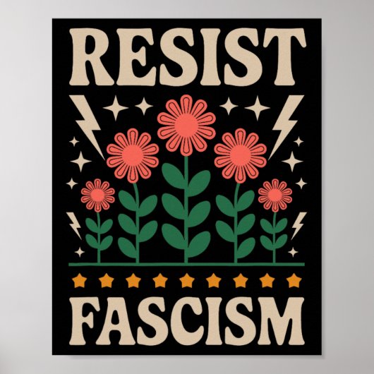 Resist Fascism Protest Trump Anti Trump 14  Poster (Voorkant)