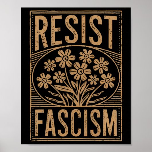 Resist Fascism Protest Trump Anti Trump 3  Poster (Voorkant)