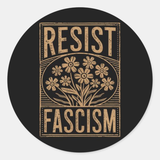 Resist Fascism Protest Trump Anti Trump 3  Ronde Sticker (Voorkant)