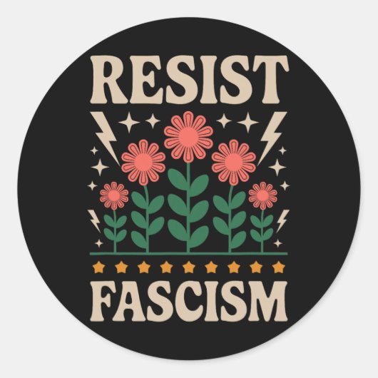 Resist Fascism Protest Trump Anti Trump  Ronde Sticker (Voorkant)