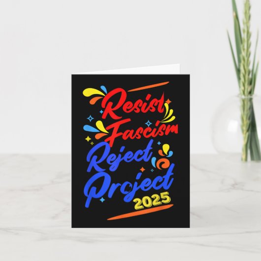 Resist Fascism Reject 2025 Kaart (Voorkant)