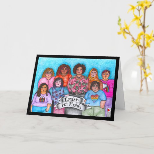 Resist Fat Phobia Kaart (Gele Bloem)