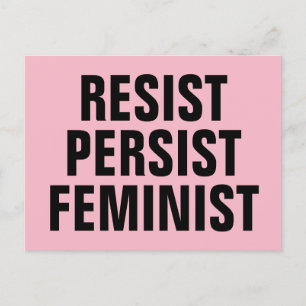 Resist Feminist Resistance Pink Briefkaart