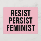 Resist Feminist Resistance Pink Briefkaart (Voorkant)