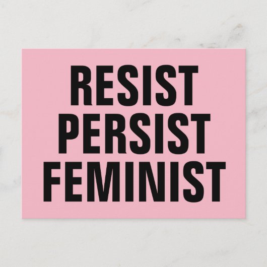 Resist Feminist Resistance Pink Briefkaart (Voorkant)