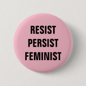 Resist Feminist Resistance Pink Ronde Button 5,7 Cm (Voorkant)