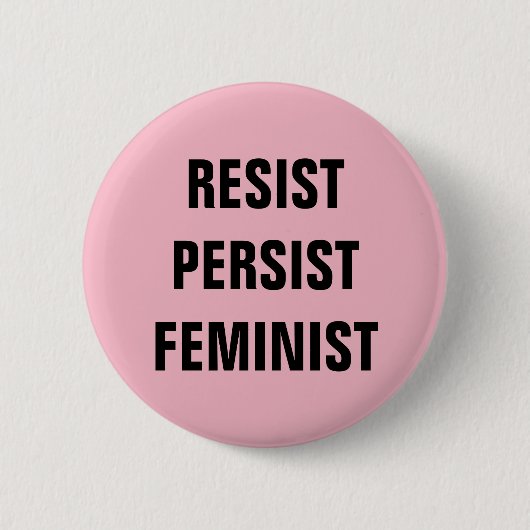 Resist Feminist Resistance Pink Ronde Button 5,7 Cm (Voorkant)