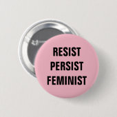 Resist Feminist Resistance Pink Ronde Button 5,7 Cm (Voorkant /achterkant)