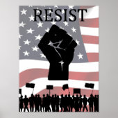 RESIST Fist Anti Donald Trump Poster (Voorkant)