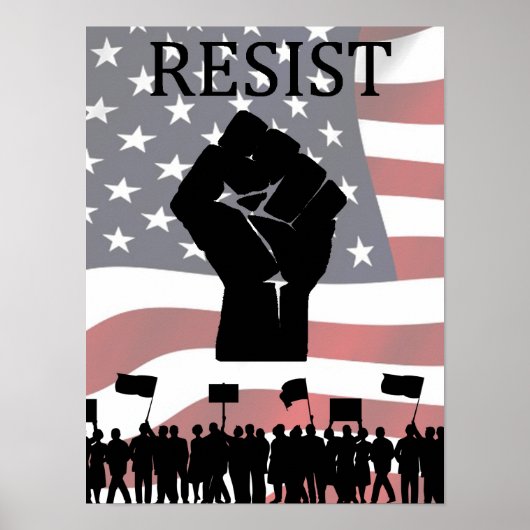 RESIST Fist Anti Donald Trump Poster (Voorkant)